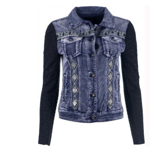 Desigual Blue and Black Denim Jacket - Picture 2 of 9